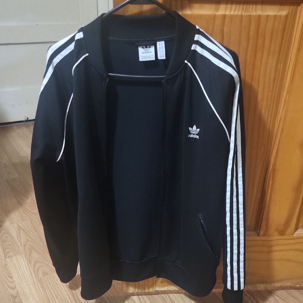 Adidas Black Jacket with White Accents